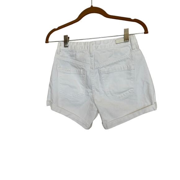 BlankNYC White Mom Cuff Denim Short Size 24 The Perry Relaxed 5 Pocket Jean NEW - Picture 7 of 9